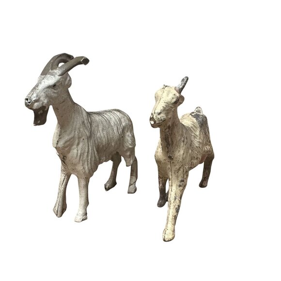 Vintage Lead Figures 2 Goats 1950s Vintage Lead Toys 1.75" Tall - Picture 1 of 7